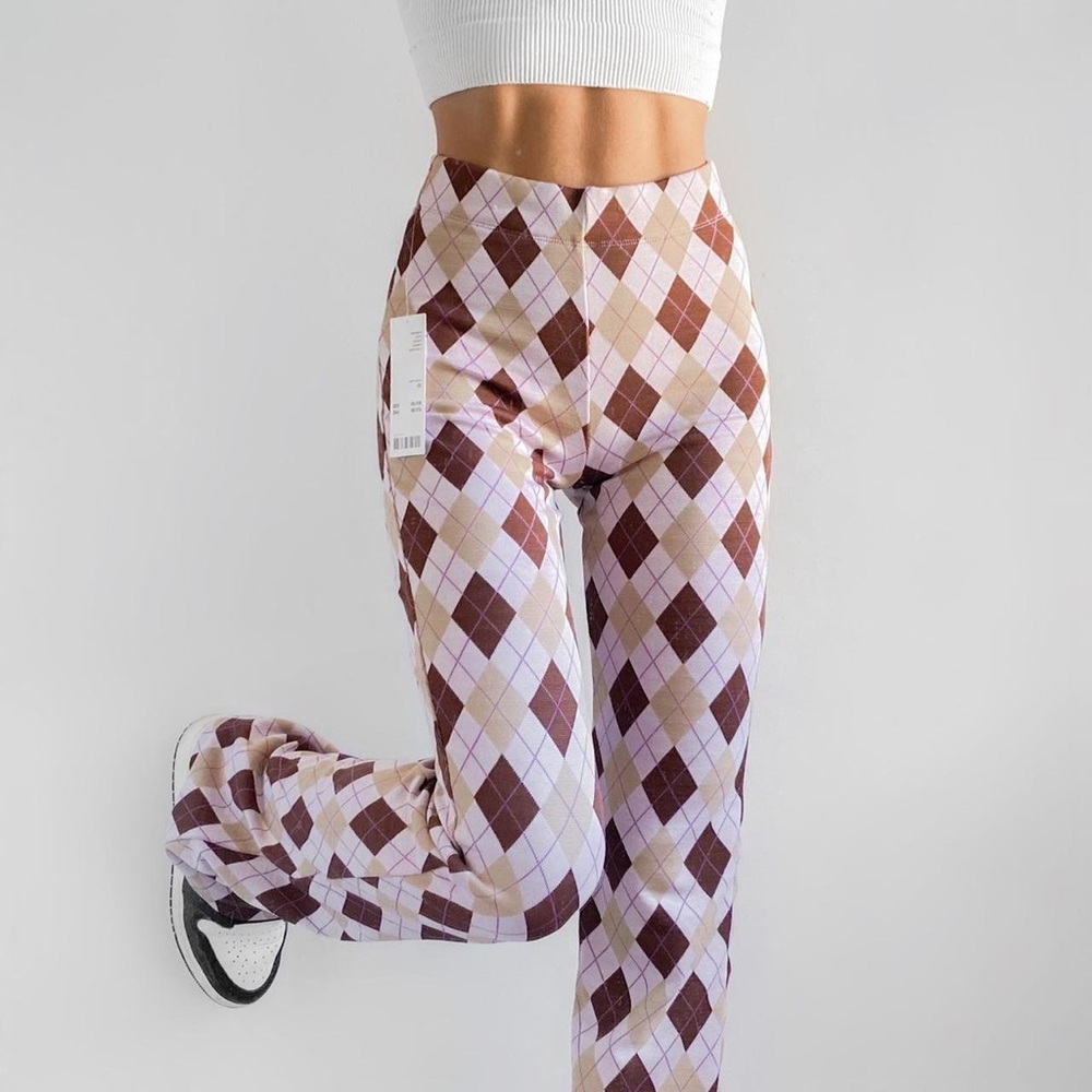 Pink Argyle Urban Outfitters pant - Brown and pink